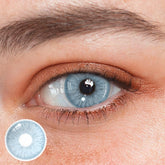 Lentes de contacto de color azul mula